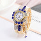 Diamond Pendant Quartz Bracelet Watch for Women - Wild and Unique - Blue