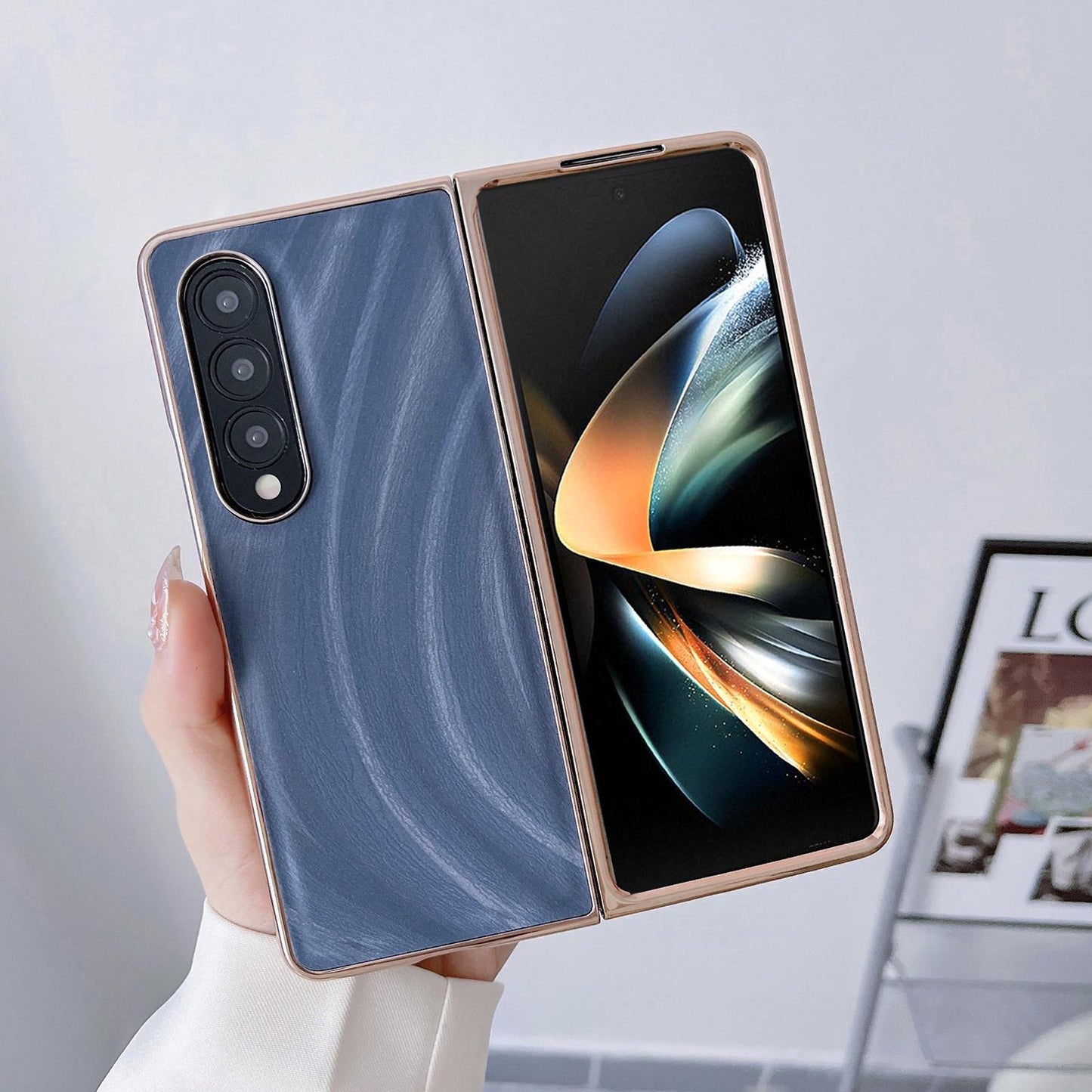 For Samsung Galaxy Z Fold4 5G Nano Electroplating Case - Green Grass