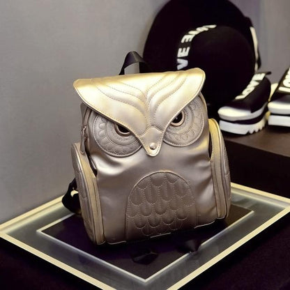 Women Owl Print Pu Backpack - Colourful and Stylish - Pink
