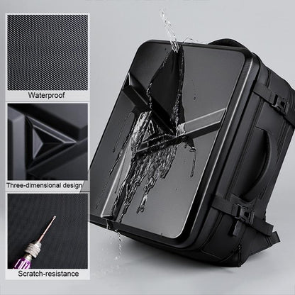 Waterproof Expandable Hard Shell Backpack with Usb Charging - Large Capacity Black - 161 Black