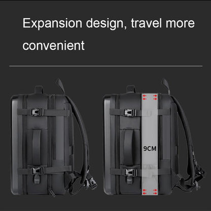 Waterproof Expandable Hard Shell Backpack with Usb Charging - Large Capacity Black - 161 Black