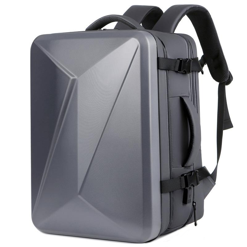 Waterproof Expandable Hard Shell Backpack with Usb Charging - Large Capacity Black - 161 Black