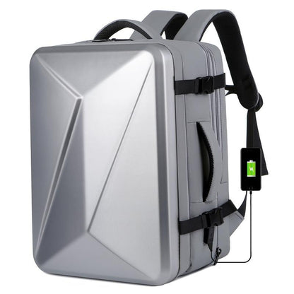 Waterproof Expandable Hard Shell Backpack with Usb Charging - Large Capacity Black - 161 Black