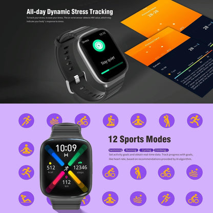 1.69 Inch Ips Screen 5Atm Waterproof Sport Smart Watch Support Sleep Monitoring / Heart Rate Monitoring / Sport Mode / Incoming Call & Information Reminder - White