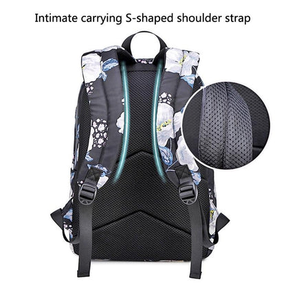 Small Fresh Printed Backpack Set - 3 Pieces for Students - Dark Blue