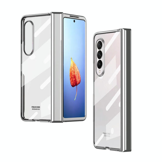 For Samsung Galaxy Z Fold4 5G Samsung Fold 4 Full Body Hinge Case - Electroplated - Silver