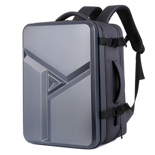 Waterproof Expandable Hard Shell Backpack with Usb Charging - Large Capacity Black - 161 Dark Gray