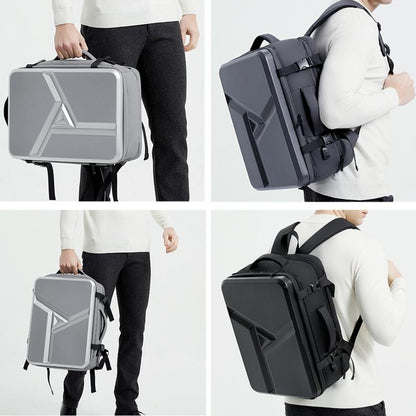 Waterproof Expandable Hard Shell Backpack with Usb Charging - Large Capacity Black - 161 Dark Gray