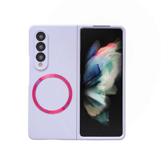 For Samsung Galaxy Z Fold4 5G Magnetic Skin Case - Magsafe - Purple