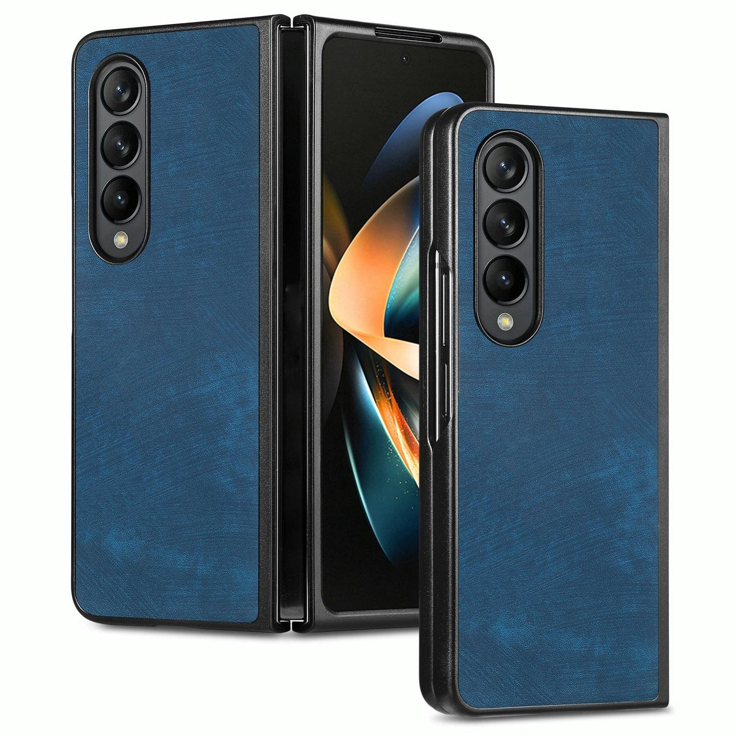 For Samsung Galaxy Z Fold4 5G Pu Back Cover - Solid Colour - Green