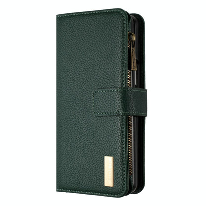 For Samsung Galaxy Z Fold4 5G Litchi Texture Zip Wallet - Green