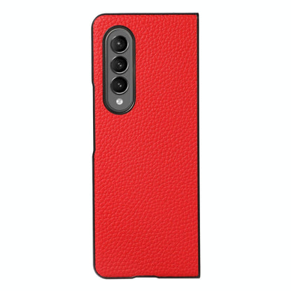 For Samsung Galaxy Z Fold4 5G Litchi Texture Case - Two Tone - Green
