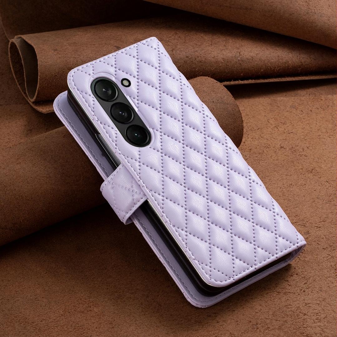 For Samsung Galaxy Z Fold4 5G Samsung Fold 4 Diamond Lattice Wallet Case - Sleek And Stylish - Green