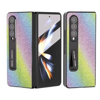 For Samsung Galaxy Z Fold4 5G Diamond Edge Case With Holder - Black