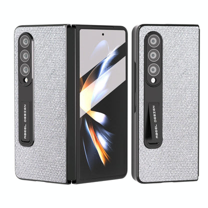 For Samsung Galaxy Z Fold4 5G Diamond Edge Case With Holder - Black