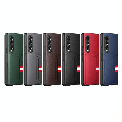 For Samsung Galaxy Z Fold4 5G Litchi Texture Microfiber Case - Red
