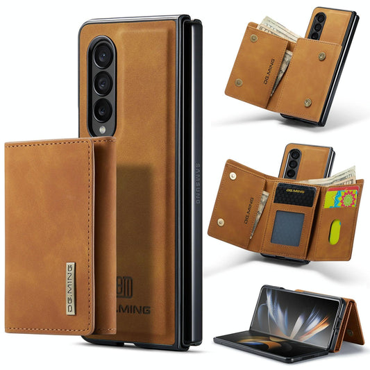 For Samsung Galaxy Z Fold4 5G Wallet Case - 3 Fold Multi Card Holder - Black