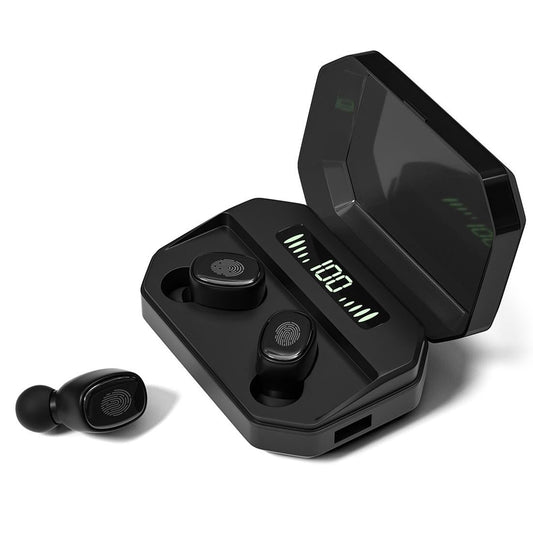 Wireless Bluetooth 5.0 Earbuds with Touch Display & Charging Case - Red
