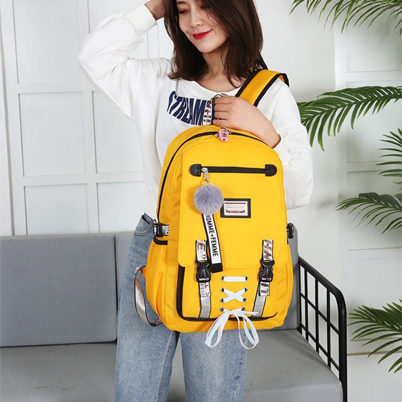 Anti-theft Usb Backpack for Sports and Leisure - Pink