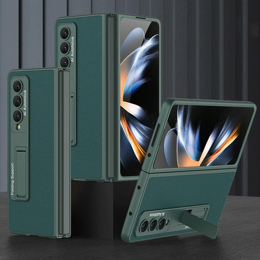 For Samsung Galaxy Z Fold4 5G Leather Case With Stand - Ultra Thin - Forest Green