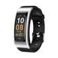 Bluetooth Sleep Heart Monitor Bracelet - B7 - Silver + Black Silicone Strap