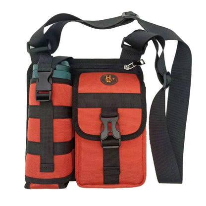 Vibe Geeks Waterproof Camping Wear Resistant Chest Crossbody Sling Shoulder Bags with Water Bottle Holder - Blue