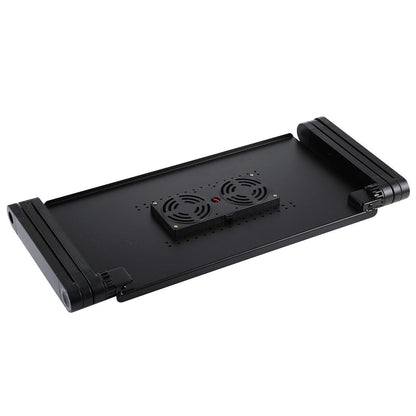 Adjustable Foldable Laptop Stand with Fans & Mouse Pad - Portable Aluminum - Red