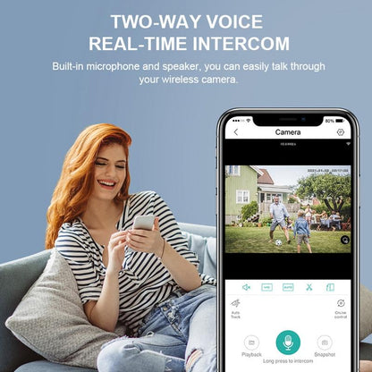 2.4G Wireless Ip Camera With 3.0Mp Motion Detection Two-Way Audio Night Vision And Tf Card Support - Ip65 Waterproof