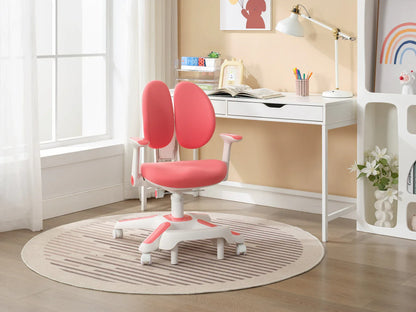 2x Ergonomic Children Kids Study Chairs Height Adjustable - Pink - Mekamart Australia