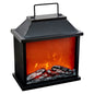 31.5cm LED Fireplace Metal/Glass Lantern Home Decor (Battery Operated) - Large
