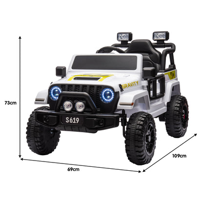 12V Kids Electric Ride On Jeep – White