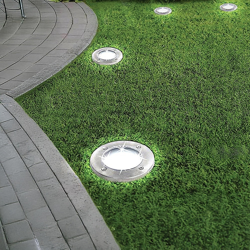 12x Solar Powered LED Buried Inground Recessed Light Garden Outdoor Deck Path