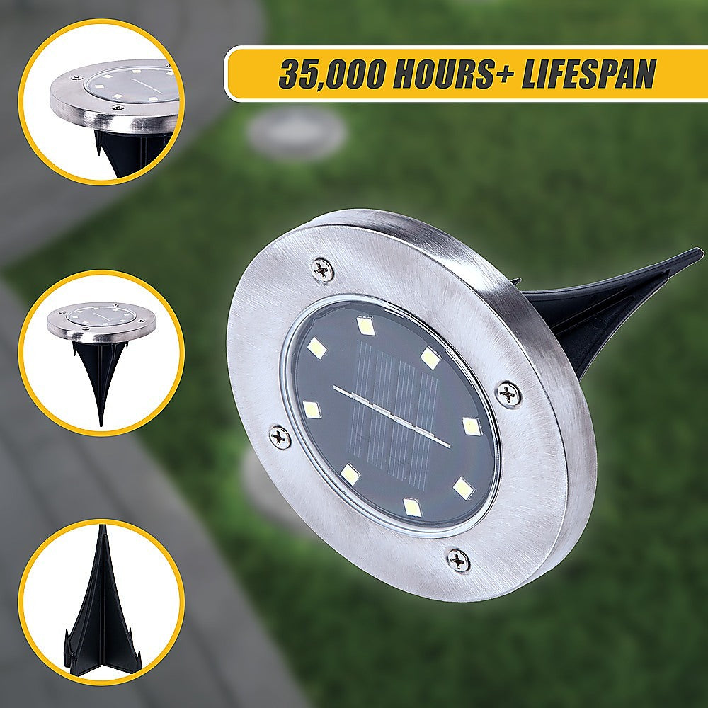 12x Solar Powered LED Buried Inground Recessed Light Garden Outdoor Deck Path