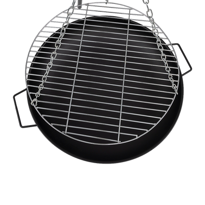 Tripod Garden Fire Pit BBQ – Cast Iron & Steel Round Outdoor Fire Bowl