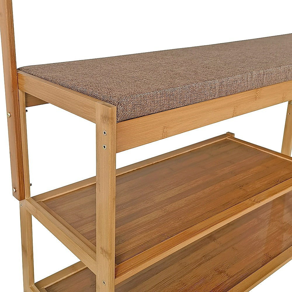 97x168cm Hallway Bench Coat Rack Stand Multifunctional Hall Shelf Entryway