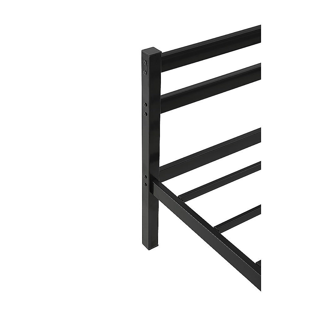 Single Daybed Metal Frame Sofa Premium Black Day Bed Steel Support