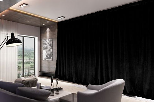 Large Thick Velvet Blockout Curtains 300x 270cm PINCH PLEAT 1 panel+Hooks Black