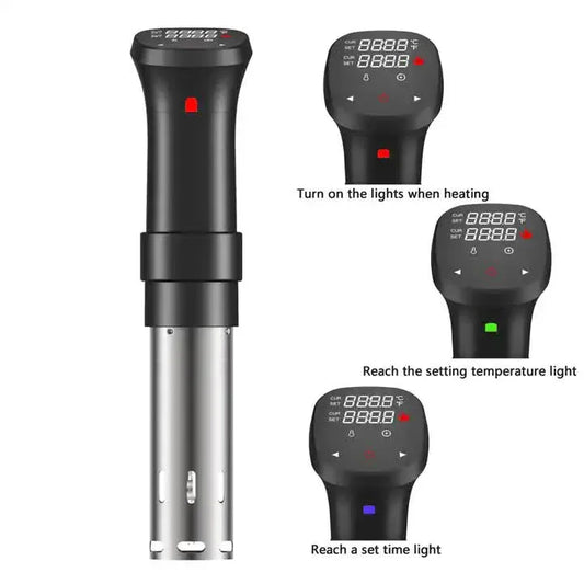 Sous Vide Precision Cooker - Low Temperature Slow Cooker, 1100W Accurate Temperature Control, Includes Recipe for Perfect Steak - Mekamart Australia