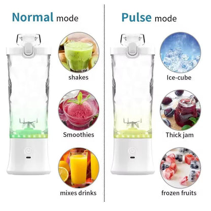 Green 600ml Large Capacity Juicer Cup - Rechargeable Portable Multifunctional Ice Crushing & Fruit Blender - Mekamart Australia