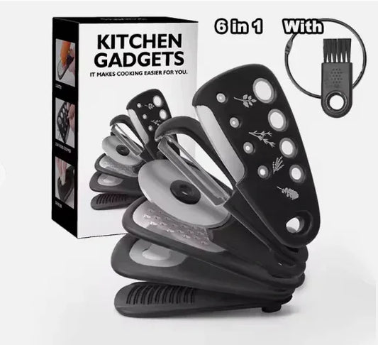 Stackable Kitchen Tool Set - Multi-Function Grater, Herb Cutter, Garlic Press, Can Opener, Cheese Grater, Pizza Cutter & Spice Set - Mekamart Australia