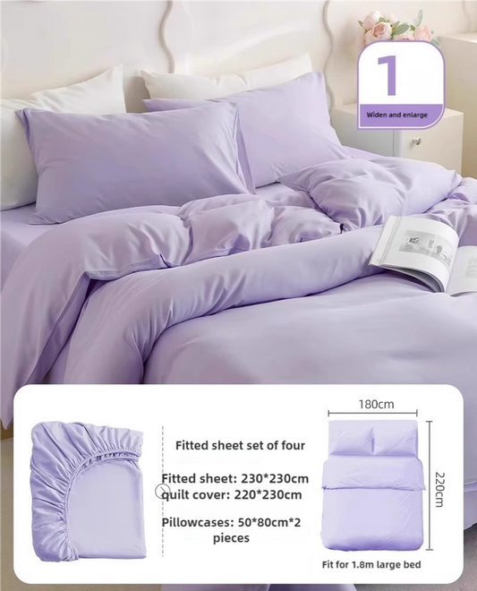 4 Packaging Purple Disposable Travel Bedding Set - Waterproof & Clean, Soft Non-Woven Fabric, 4 Pieces Set for Twin Beds