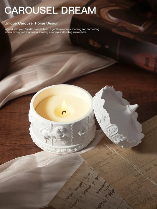 (English Pear Freesia)Rotating Carousel Soy Candle - Unique Home Decor & Gift - Mekamart Australia