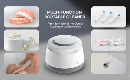 White Ultrasonic Cleaner with UV Light for Dentures, Aligners & Jewelry