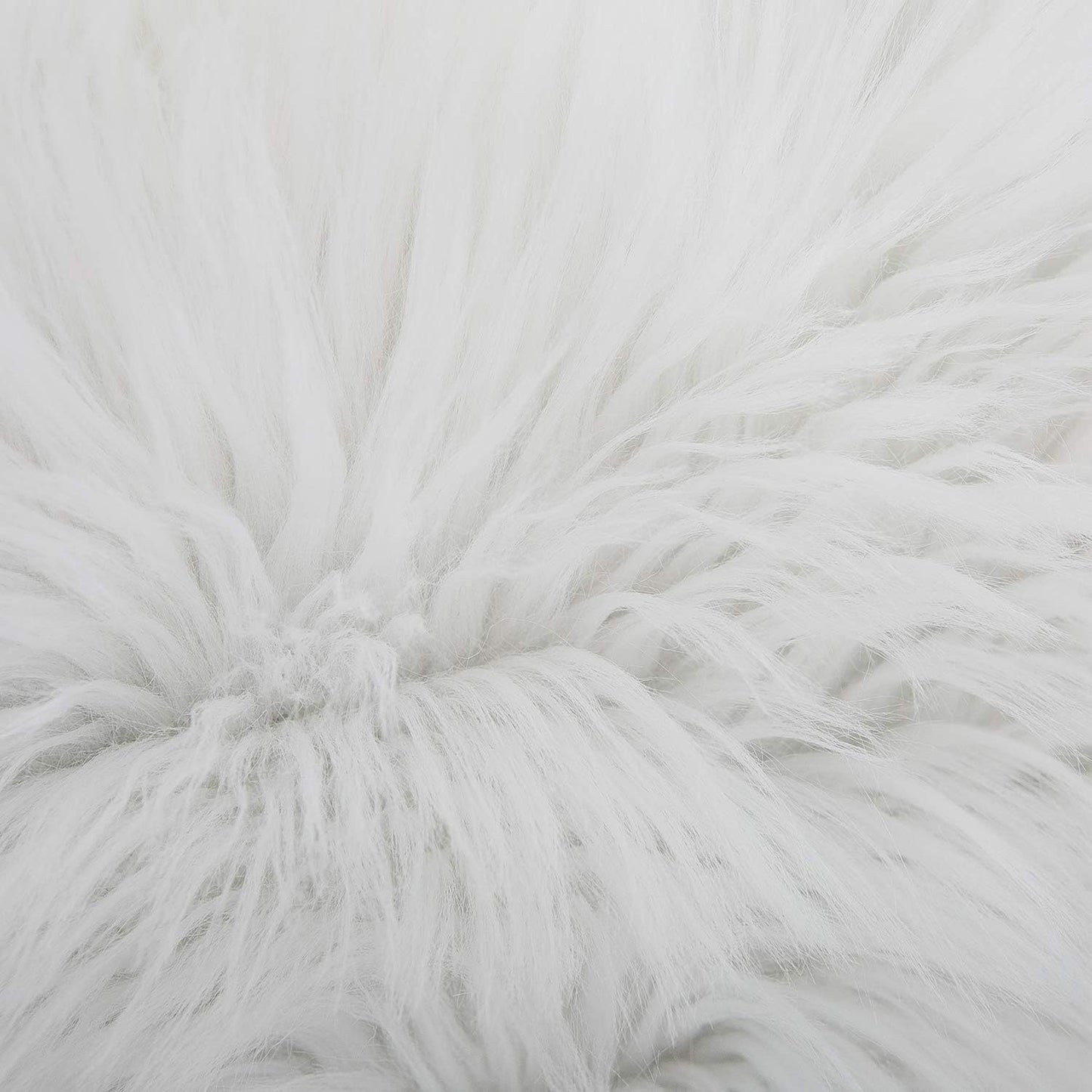 White Luxurious Long Faux Fur Cushion Covers - Set of 2, 45x45cm Soft Plush Decorative Pillowcases for Sofa & Bed