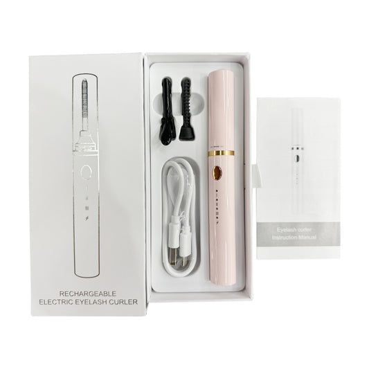 Rechargeable Heated Eyelash Curler Wand - 3 Temperature Gears, Type-C Charging, All-Day Curl(pink)