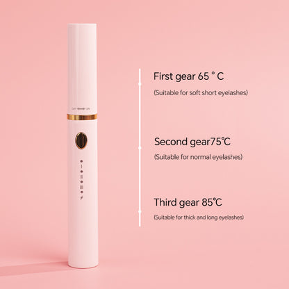 Rechargeable Heated Eyelash Curler Wand - 3 Temperature Gears, Type-C Charging, All-Day Curl(pink)