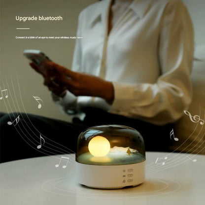 Moon Landscape Bluetooth Speaker & Night Light - Adjustable Brightness & Tones, 1200mAh Battery(white)