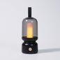 Retro Candle Flame Effect LED Lantern - USB-C Rechargeable, Portable with Silicone Handle(black)