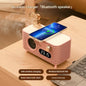 Retro Bluetooth Speaker with 10W Wireless Charger, Digital Clock & Aroma Diffuser Function(Pink)
