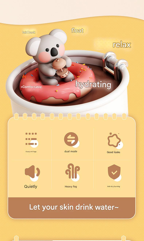 Adorable Koala Milk Tea Cup Humidifier - 450ml USB Air Diffuser with Dual Mist Modes(Soy milk matcha)